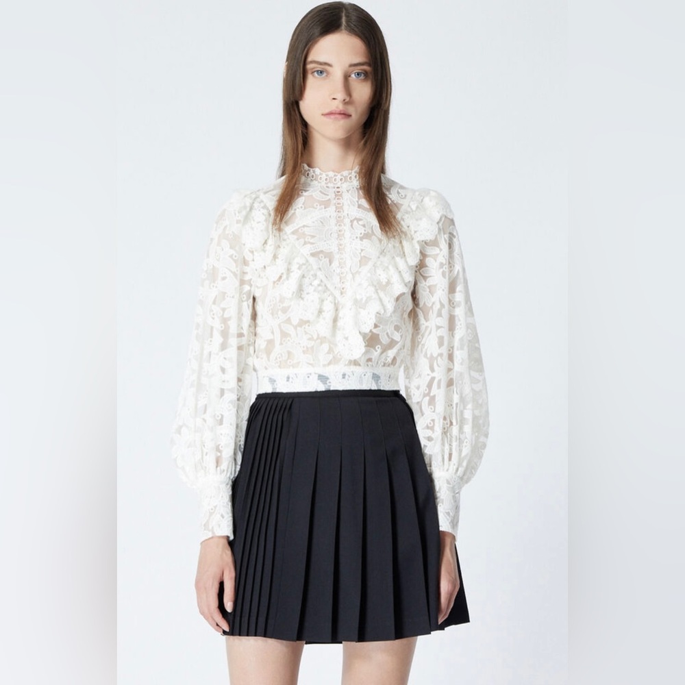 The Kooples lace ruffle blouse Size 1